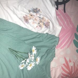 Blue & white flower shirts